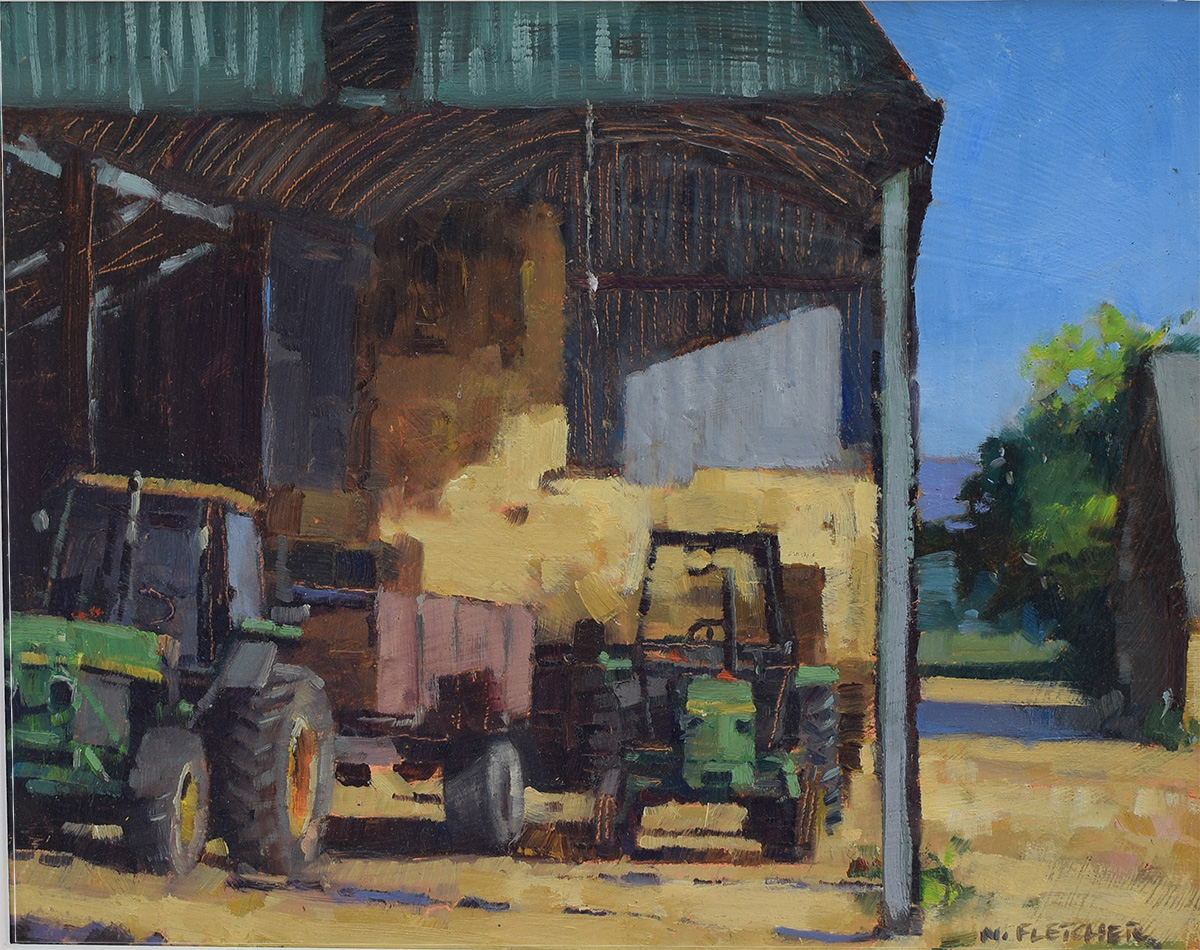 In the hay barn